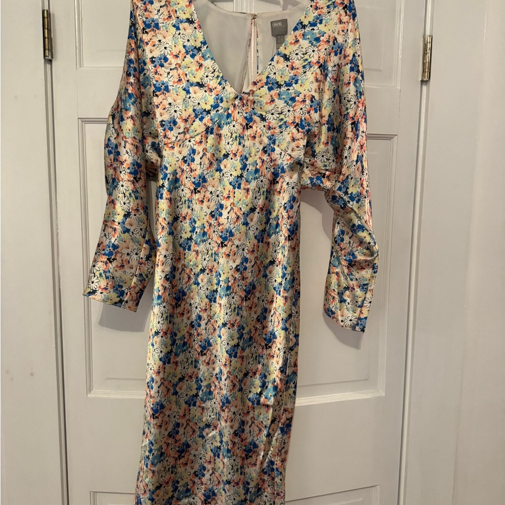 ASOS Multicolor Floral Long Sleeve Dress